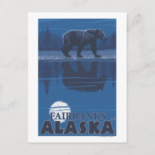 Beer in Moonlight - Fairbanks, Alaska Briefkaart