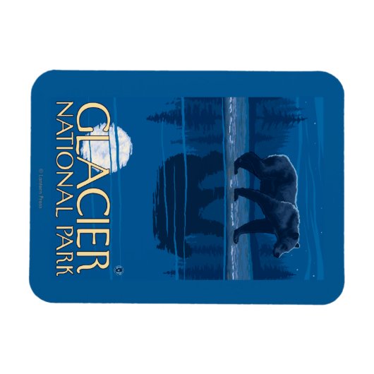 Beer in Moonlight - Glacier National Park, MT Magneet (Horizontaal)