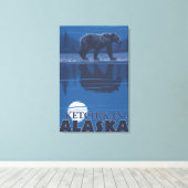 Beer in Moonlight - Ketchikan, Alaska Canvas Afdruk (Insitu (Houten vloer))