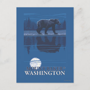 Beer in Moonlight - Mount Baker, Washington Briefkaart