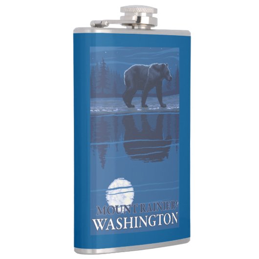 Beer in Moonlight - Mount Rainier, Washington Heupfles (Rechts)