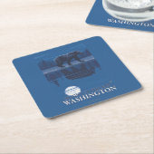 Beer in Moonlight - Mount St. Helens Vierkante Kartonnen Onderzetter (Schuin)