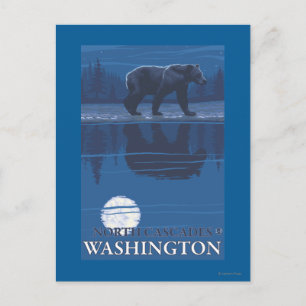 Beer in Moonlight - North Cascades, Washington Briefkaart
