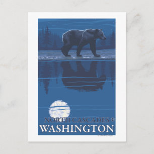 Beer in Moonlight - North Cascades, Washington Briefkaart