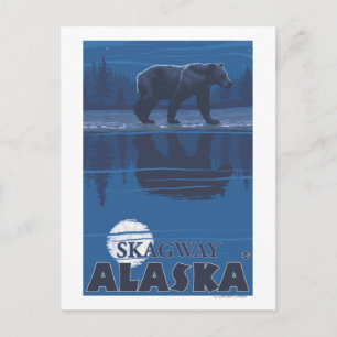 Beer in Moonlight - Skagway, Alaska Briefkaart