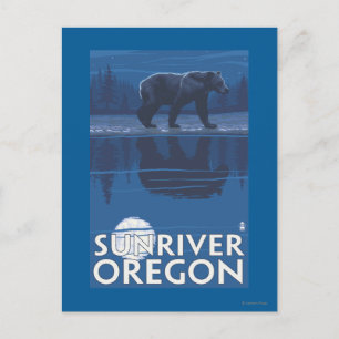 Beer in Moonlight - Sun River, Oregon Briefkaart
