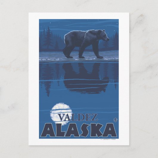 Beer in Moonlight - Valdez, Alaska Briefkaart (Voorkant)