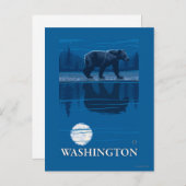 Beer in Moonlight - Washington Briefkaart (Voorkant / Achterkant)