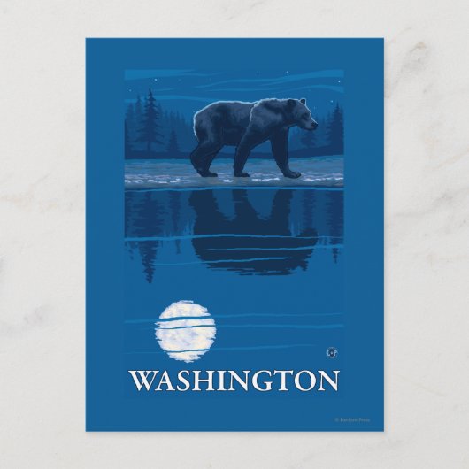 Beer in Moonlight - Washington Briefkaart (Voorkant)