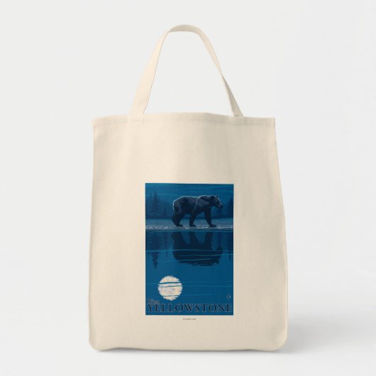 Beer in Moonlight - West Yellowstone, Montana Tote Bag (Voorkant)