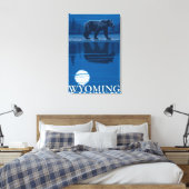 Beer in Moonlight - Wyoming Canvas Afdruk (Insitu (Slaapkamer))
