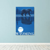 Beer in Moonlight - Wyoming Canvas Afdruk (Insitu (Houten vloer))
