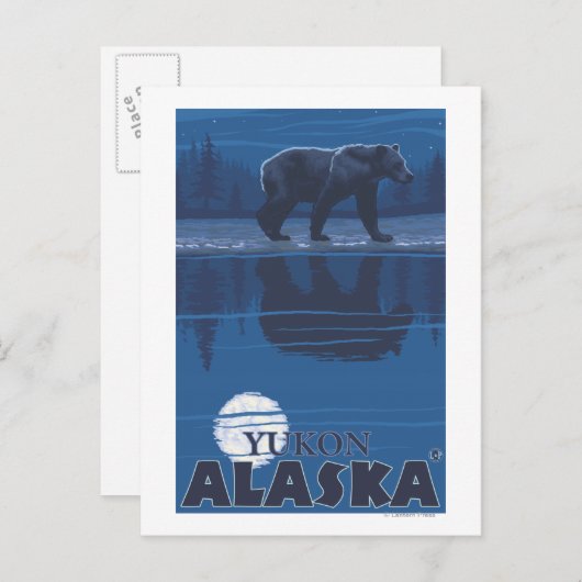 Beer in Moonlight - Yukon, Alaska Briefkaart (Voorkant / Achterkant)