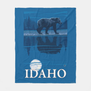 Beer in MoonlightIdahoVintage Travel Poster Fleece Deken