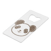 Beer in Panda Kredietkaart Flessenopener (Voorkant Gekanteld)