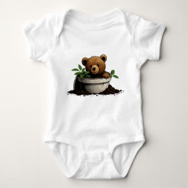 Beer in Potted Plant Illustration Romper