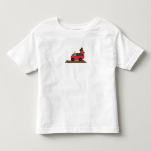 Beer in rode wagen kinder shirts