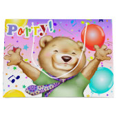 Beer in Stropdas Cute Animal Party Groot Cadeauzakje (Voorkant)