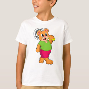 Beer in Tennis met Tennis racket T-shirt