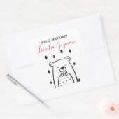 Beer in Vorst, Kerstmis Vierkante Sticker (Envelop)