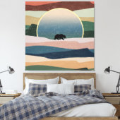 BEER IN WOESTIJN ZONSONDERGANG CANVAS AFDRUK (Insitu (Slaapkamer))