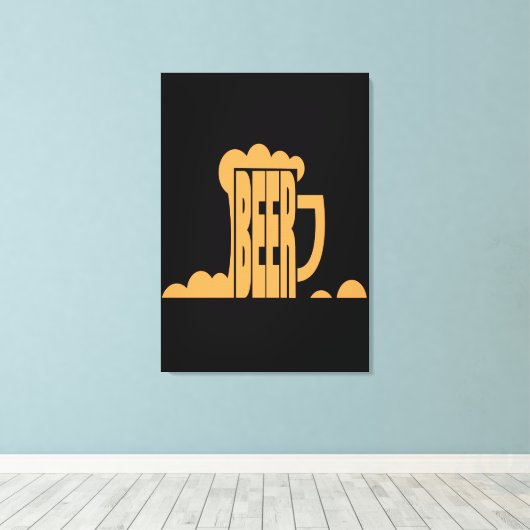 Beer is hier canvas afdruk (Insitu (Houten vloer))