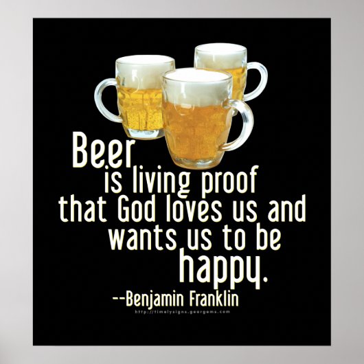 Beer is Proof (Franklin) Poster (Voorkant)
