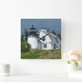 Beer Island Lighthouse Wall Clock Vierkante Klok (Huis)
