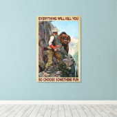 Beer jagen, dus kies iets vun Poster canvas Afdruk (Insitu (Houten vloer))