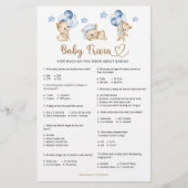 Beer jongen baby shower Baby Trivia (Voorkant)