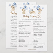 Beer jongen baby shower Baby Trivia (Voorkant / Achterkant)