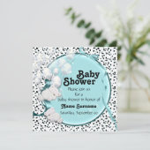 beer jongen baby shower teddy kaart (Staand voorkant)