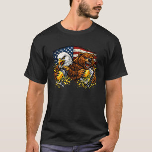 Beer Kaasrasp USA Vlag Grizzly Grappig 4t T-shirt