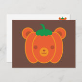 Beer Kawaii Halloween Pumpkin Briefkaart (Voorkant / Achterkant)