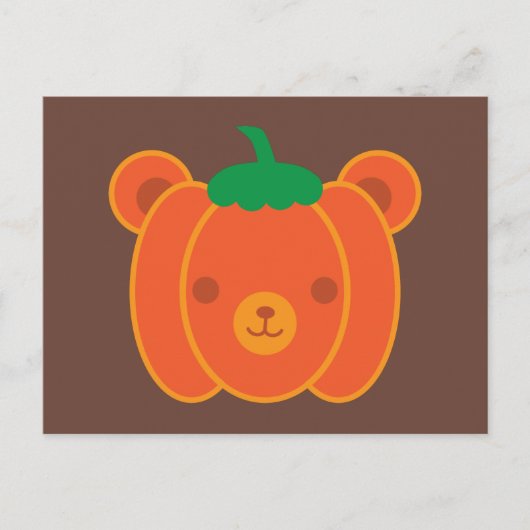 Beer Kawaii Halloween Pumpkin Briefkaart (Voorkant)