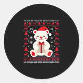 Beer Kerst (1) Ronde Sticker (Voorkant)