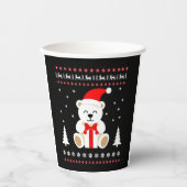 Beer Kerst (4) Papieren Bekers (Voorkant)