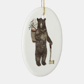 Beer kerst land keramisch ornament (Rechts)