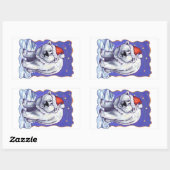 Beer kerst rechthoekige sticker (Vel)