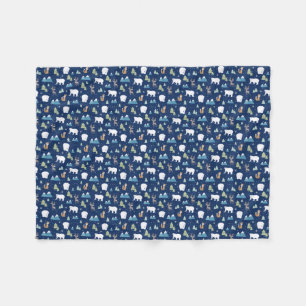 Beer kerst winterpolar fleece deken