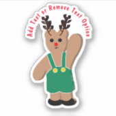 Beer Kerstmis rendierentransport Sticker (Voorkant)