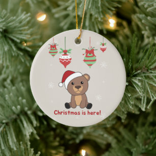 Beer Kerstwinterdieren Beer keramische keramische  Keramisch Ornament