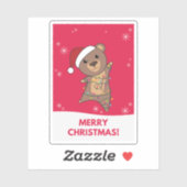 Beer Kerstwinterdieren Beer Sticker (Vel)