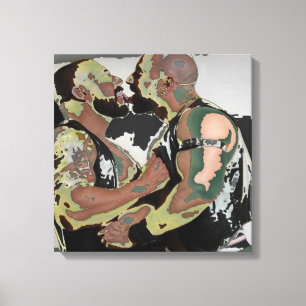 Beer Kiss op Dubbel Canvas (jaren 60 Flashback)