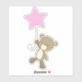 Beer, klein Beer, Beer met ballon, ster Sticker (Vel)