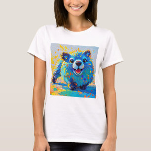 Beer Kleurrijk abstract dierenartsontwerp T-shirt