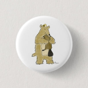 Beer knuffel ronde button 3,2 cm