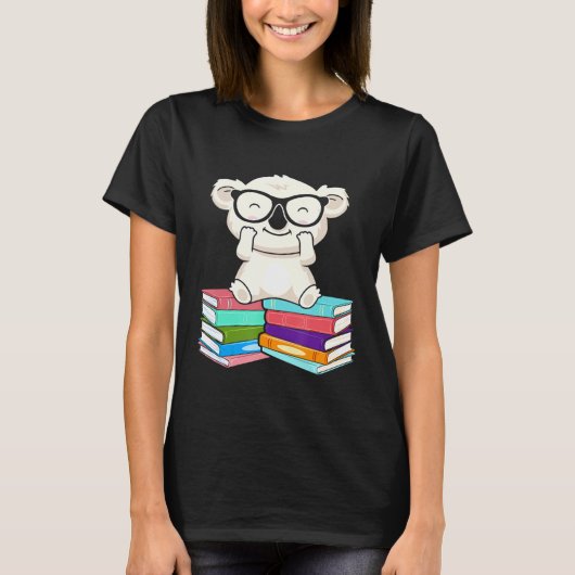 Beer Koala  Lezen Librarian Koala Beer T-shirt (Voorkant)