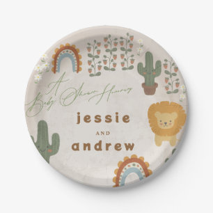beer konijnenleeuw cactus woodland unisex Baby sho Papieren Bordje