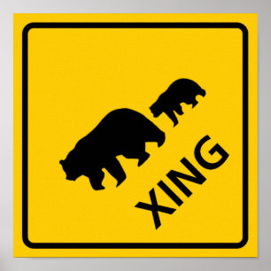Beer kruising Highway Sign Poster
